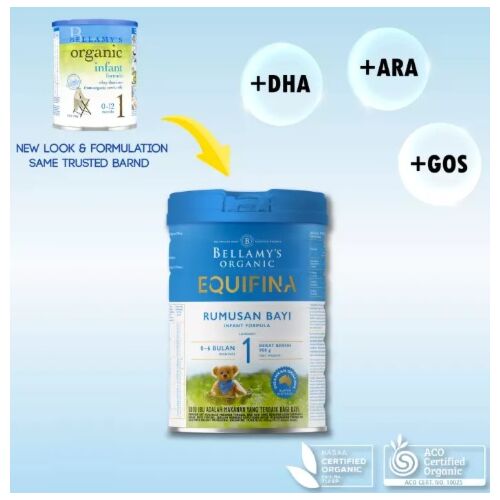 Bellamy's Organic Infant Formula (Step 1) EQUIFINA 900g X 6