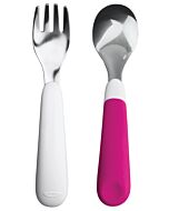 OXO TOT: Fork & Spoon Set - Pink