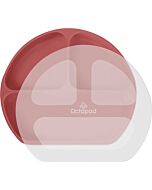 Abiie:﻿ Octopod Silicone Suction Triangle Plate With Lids (Terra Cotta)