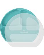 Abiie:﻿ Octopod Silicone Suction Triangle Plate With Lids (Turquoise)