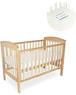 Babyhood: Classic Curve 4-in-1 Convertible Cot (Natural) + My First Innerspring Mattress