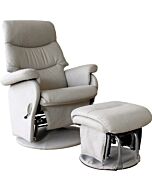 Babyhood: Manhattan Feeding Glider Chair & Ottoman (Steel Grey) [PREORDER - Limited units arriving in July]