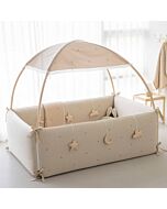 LOLBaby: Cotton Embroidery Bumper Bed [170x120x55cm] (Cherry Beige) [PREORDER]