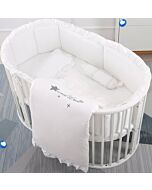 CHILUX Oval Cot Bedding/Cushions (White)