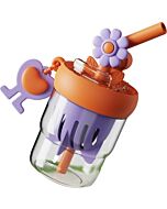 CocoSmile: Flower Rotating Portable Tritan Cup 550ml (Orange)