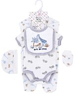 Earth Bebe: 5 in 1 Multi Set - Blue Giraffe (0 - 3 Months)
