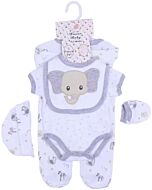 Earth Bebe: 5 in 1 Multi Set - White/Grey Elephant (0 - 3 Months)