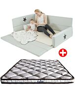 GGUMBI: 3 in 1 Transformation Bed - World Star (Grey) + Customised mattress - 25% OFF!!