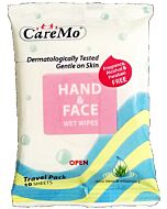 Care Mo Hand & Face Wet Wipes 10's X 6 - (6 pack bundle) - 20% OFF!!