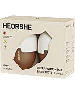 He or She: New Born Set - Ultra Wide Neck Baby Bottle 5oz/160ml (2 PACK) - White