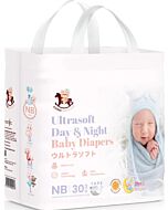 Iconic Babycare Ultrasoft Day & Night Baby Diapers (Tape NB30)