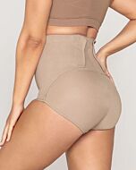 Leonisa: High Waisted Firm Post Partum Panty with Adjustable Belly Strap (Beige - M)