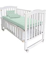 Little Bean Premium: Wooden Baby Crib [S:120x60cm] (Curvy Hollow)