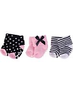 Little Treasure: Newborn Baby Girls' Terry Socks (Non Skid) 3-Pack (0-6mths) (76225S) - 31% OFF!!