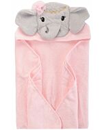 Little Treasure: Animal Hooded Towel - Pink Elephant (00349)