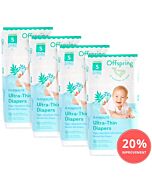 Offspring Featherlite Ultra-Thin Tape Diapers S44 (3-6kg) *4 pack bundle*