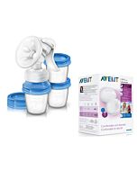 AVENT: Natural Manual Breast pump with Reusable Milk Storage Cups + FREE! AVENT: Disposable Breast Pads 60pcs