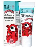 Buds Oralcare Organics: Children's Toothpaste Strawberry with Xylitol - 50ml (1 - 3 years)