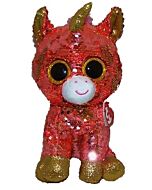 Ty Beanie Boos: Sunset - Coral Unicorn (Sequins)