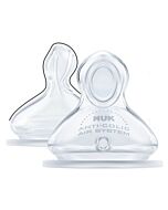 NUK: Premium Choice Wide Neck Silicone Teat *S Size (6-18 mths) - 2 PACK - 25% OFF!