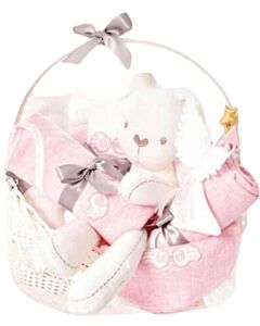 Baby Blu Angel: The Baby Girl Angel Basket (21 pieces set)