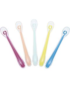 Babymoov: 1st Age Silicone Baby Spoon (Multi Colour 5pcs)