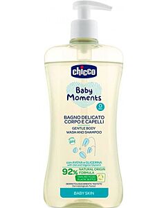 Chicco: Baby Moments Gentle Body Wash and Shampoo 500ml