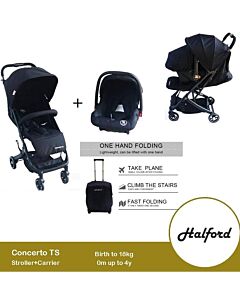 Halford: Concerto Travel System Stroller (Black) (Birth to 18kg) - RM280 OFF!!