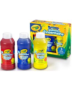 Crayola Washable FingerPaints Primary Bold Colours (3col x 236ml) - 10% OFF!!