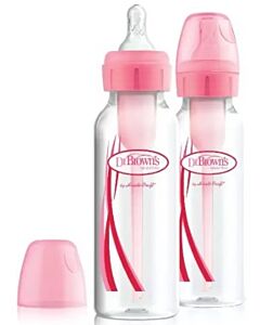 Dr. Brown's: Options+ PLUS PP Narrow-Neck Bottle 8oz/250ml (Pink) [NEW VERSION] - 2 Pack - 20% OFF!!