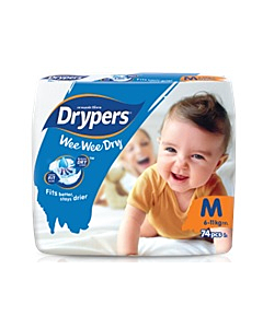 Drypers Wee Wee Dry M74 (6-11kg) - Mega Pack - 25% OFF!