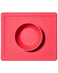 EZPZ Happy Bowl | Self-Suctioning Silicone Bowl & Placemat (24+ Months) | Coral - 50% OFF!!