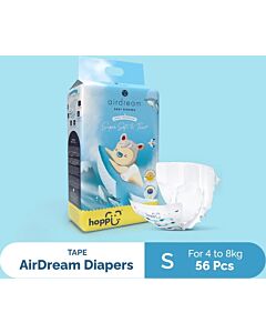 Hoppi: AirDream Diapers Tape - S (4-8kg) 56pcs