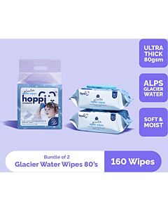 Hoppi: Glacier Water Wipes 80's x 2packs