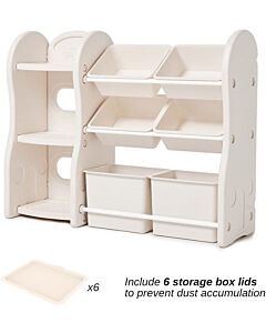 IFAM: Design Storage Rack & Bookshelf [2 Large 4 Small Baskets] (Beige)