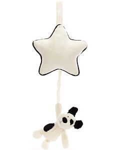 Jellycat: Bashful Black & Cream Puppy Musical Pull (30cm)