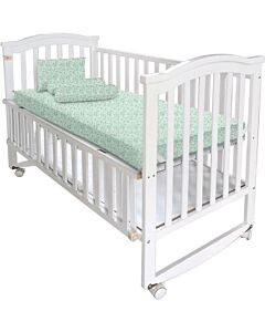 Little Bean Premium: Wooden Baby Crib [S:120x60cm] (Curvy Hollow)