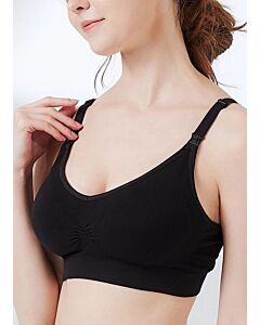 Mamaway: (New) Antibacterial Seamless Maternity & Nursing Bra (Size: XXL) Black