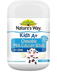 Nature's Way: Kids A+ Chewable Milk Calcium Bites Vanilla 120g (60 milk bites)