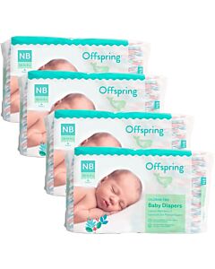 Offspring Fashion Diapers (Chlorine Free) NB56 (0-4kg) - Dinoland *4 Pack Bundle*