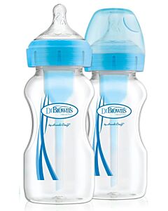 Dr. Brown's: Options+ PP Wide-Neck Bottle 9oz/270ml (Blue) [NEW VERSION] - 2 Pack - 20% OFF!!