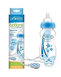 Dr. Brown's: Options™ Gift Set - Wide-Neck Bottle + Soother 9oz/270ml (Blue) - 20% OFF!!
