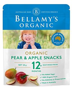 Bellamy's Organic Pear & Apple Snacks 20g 