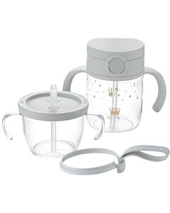 Richell: Axstars Cup Straw Training Set (Light Grey)