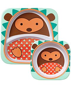 Skip Hop: Zoo Melamine Plate and Bowl Set - Hedgehog - 15% OFF!!