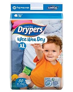 Drypers Wee Wee Dry XL50 (12-17kg) - Mega Pack - 25% OFF!