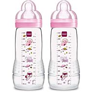2 x MAM Easy Active Baby Bottle 330ml/11oz - Teat 3 (Pink)