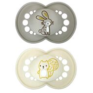 MAM: Pacifier - ORIGINAL (16+months) Twin Set - Grey Rabbit/White Squirrel
