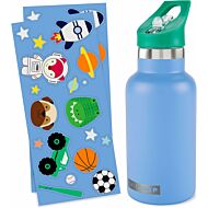 Skip Hop: Stainless Steel Canteen Bottle With Stickers (Blue)