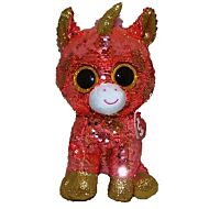 Ty Beanie Boos: Sunset - Coral Unicorn (Sequins)